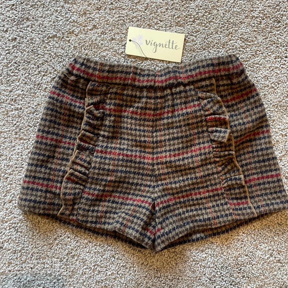 NEW Girls Vignette Houndstooth Shorts- Size 5